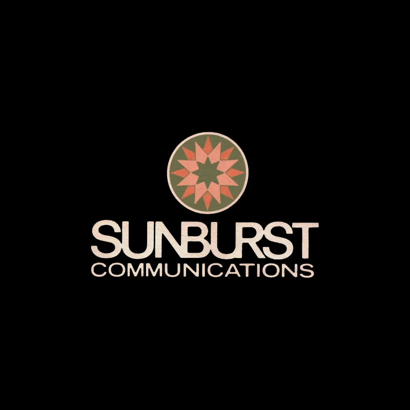 Sunburst Communications Vintage Corporate Logo Design Desk Mat