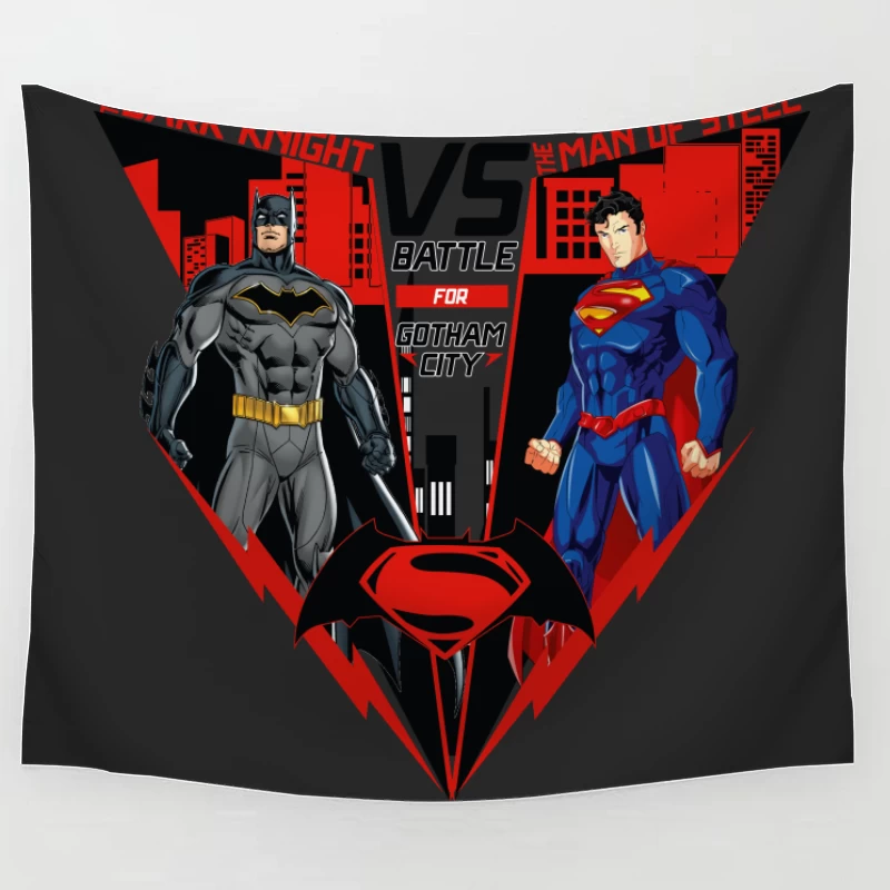 Batman vs Superman: Battle for Gotham City Tapestry