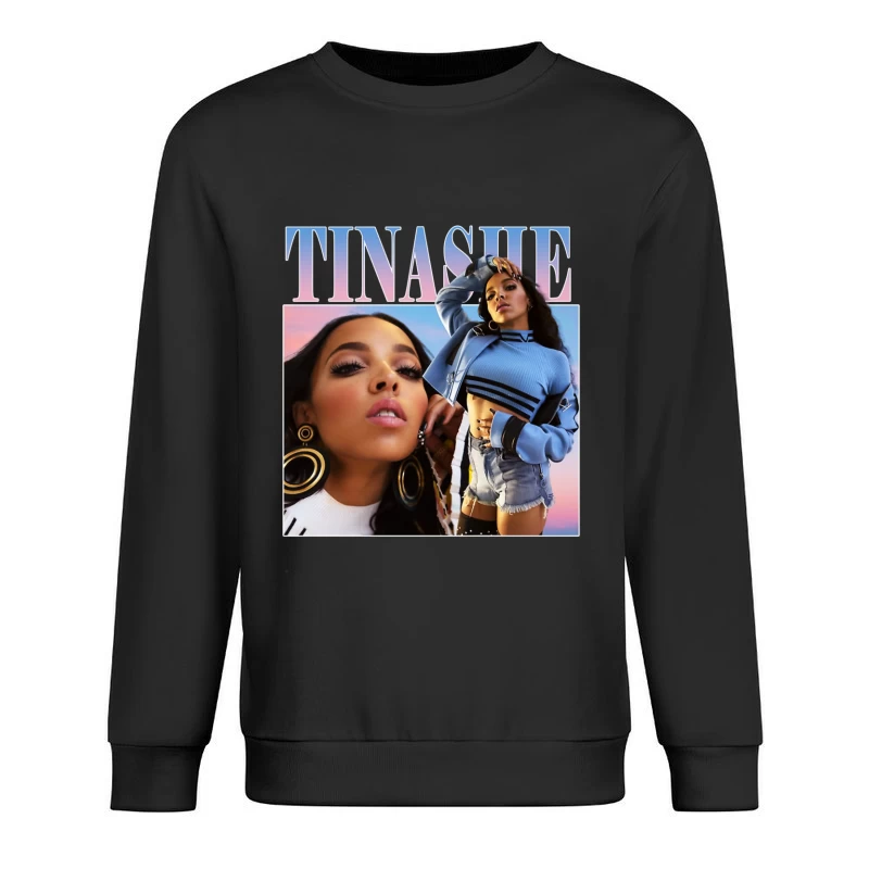 Stylish R&B Album Cover Featuring Modern Fashion and Glamour Portrait Male Pullover Sweatshirt