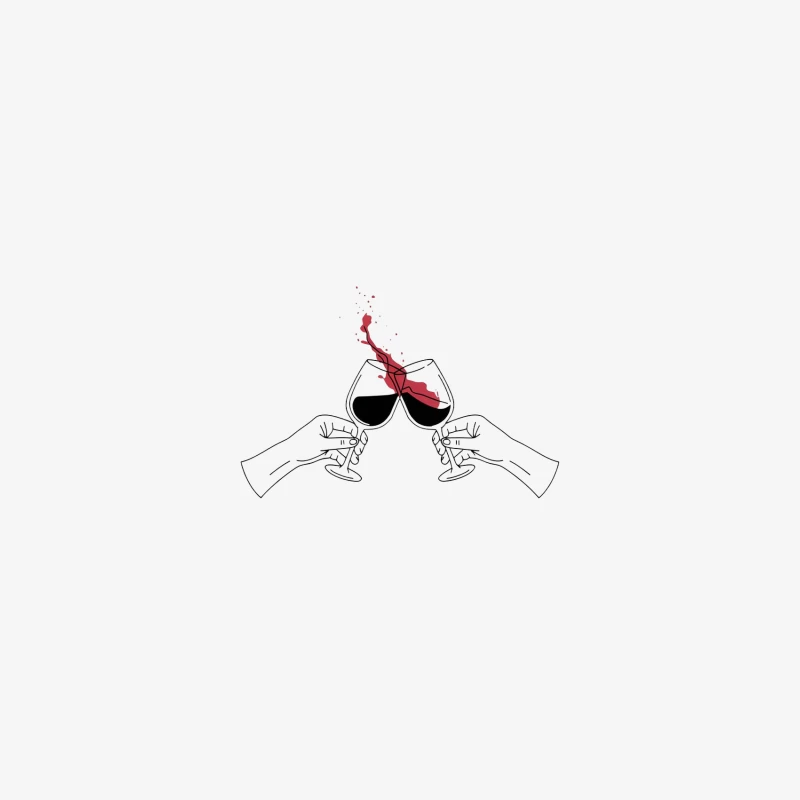 Minimalist Wine Toast with Splashing Red Wine Female Pullover Sweatshirt