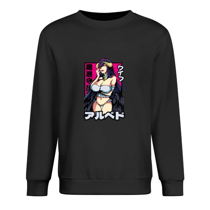 Anime-Charakter mit Hörnern im dunklen Stil Herren Pullover Sweatshirt