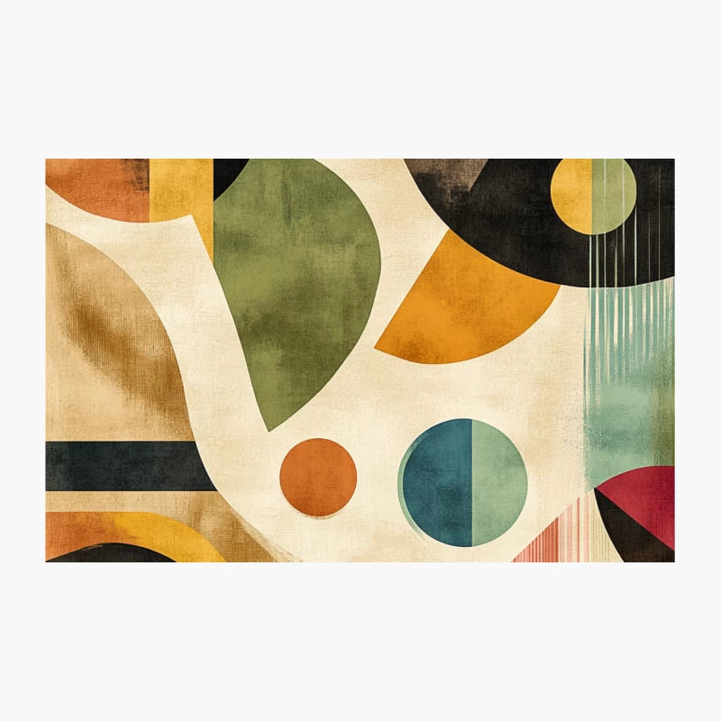 Colorful Mid-Century Modern Abstract Geometric Composition Travel Mug