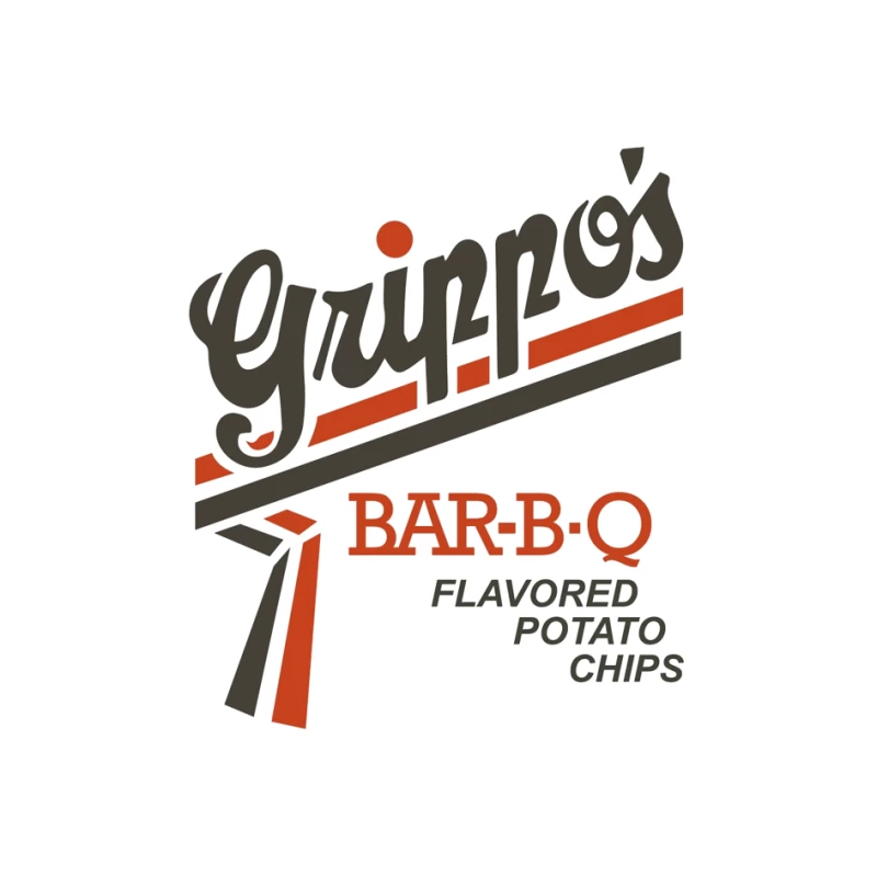 Vintage Grippo's BBQ Potato Chips Logo Design Pin