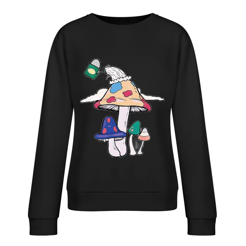 Pilzillustration mit Farbe Damen Pullover Sweatshirt