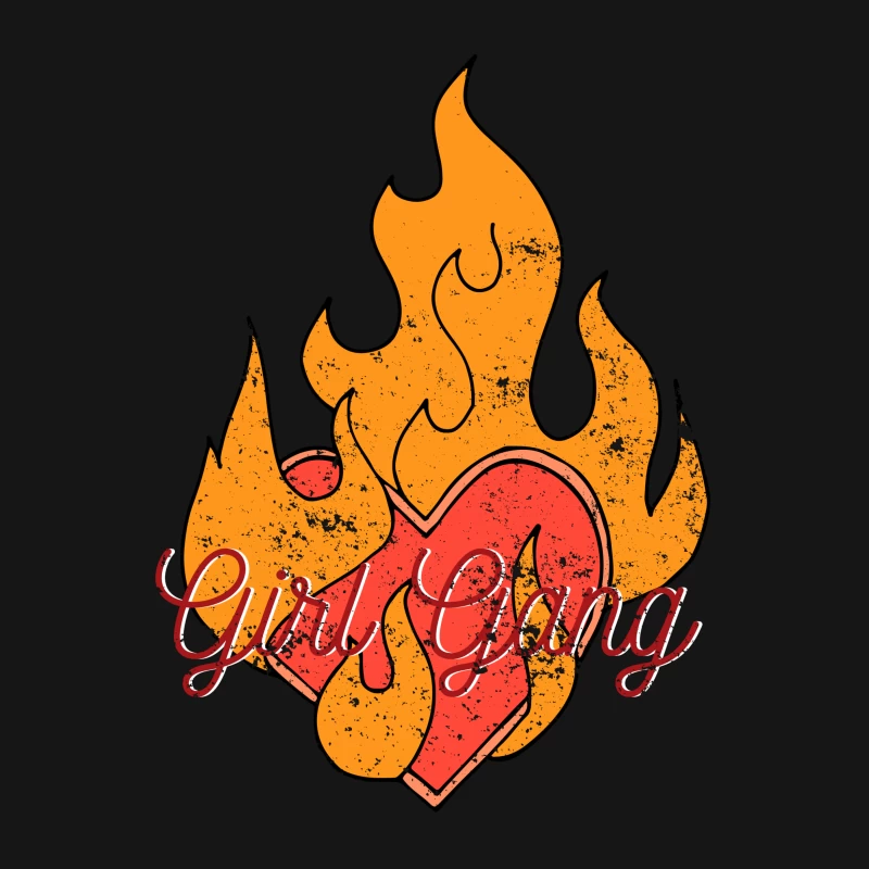 Cœur en flammes du Girl Gang Femme T-Shirt