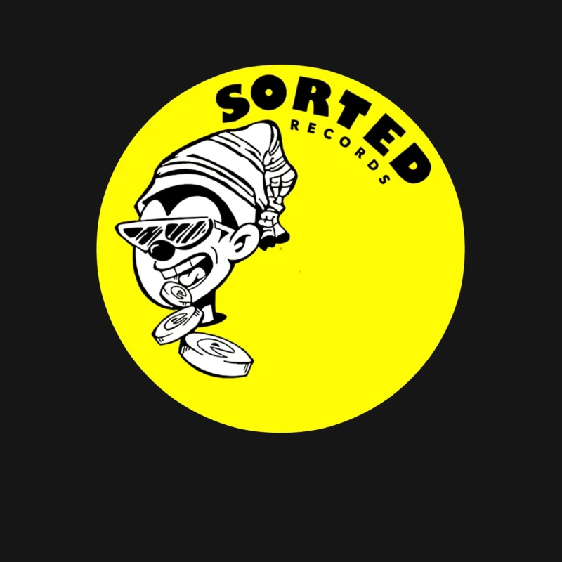 Sorted Records Label Logo with Cool Cartoon DJ Character Female T-Shirt