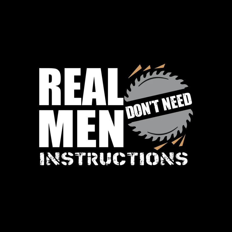 Real Men Instructions Industrial Construction Logo with Saw Blade Tapestry