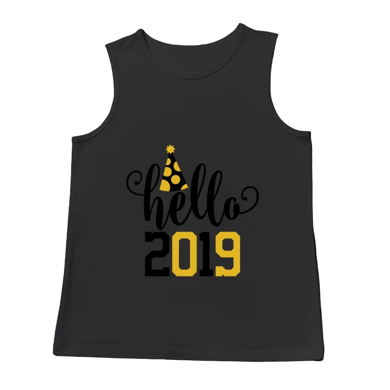Bonne année 2019 avec chapeau festif Homme Débardeur