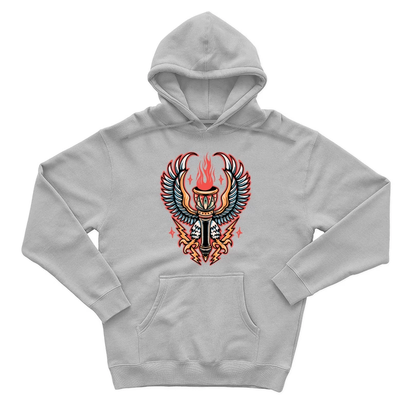 Mythical Winged Torch Artwork Male Pullover Hoodie