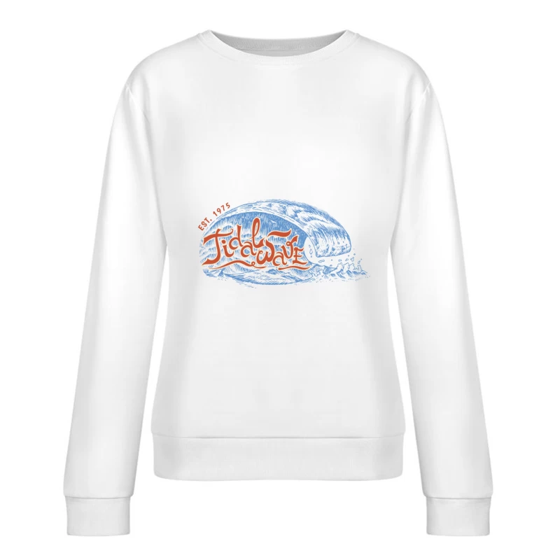 Tidal Wave Logo mit Wasserwelle Damen Pullover Sweatshirt