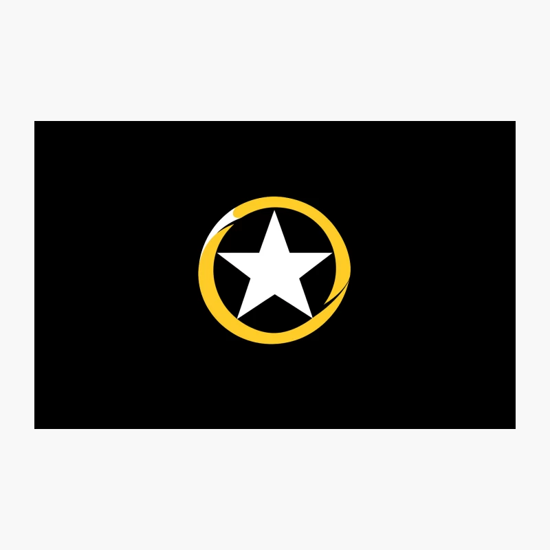 Minimalist Star Logo in Black, White, and Yellow Circle Travel Mug