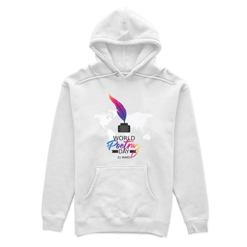 Vibrant World Poetry Day Illustration Female Pullover Hoodie