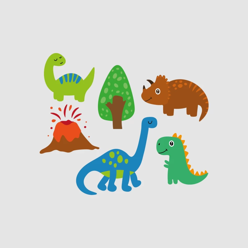Colorés dinosaures et volcan Homme Sweat à capuche