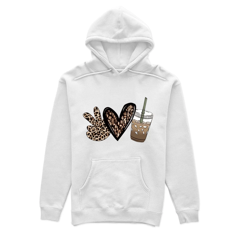 Frieden, Liebe und Eiskaffee Damen Pullover Hoodie