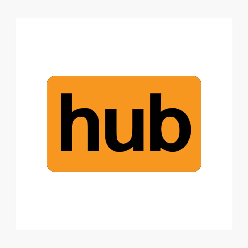 Orange and Black Hub Logo Design Throw Pillow