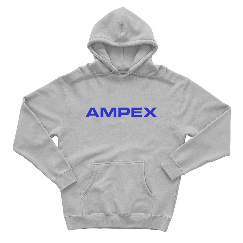 Ampex Blue Corporate Logo Male Pullover Hoodie