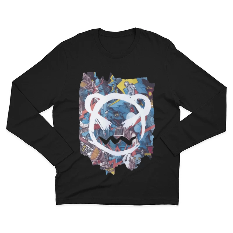 Abstrakte Graffiti-Bär Illustration Herren Langarm T-Shirt