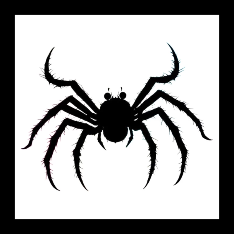 Menacing Spider Silhouette in Black Pin