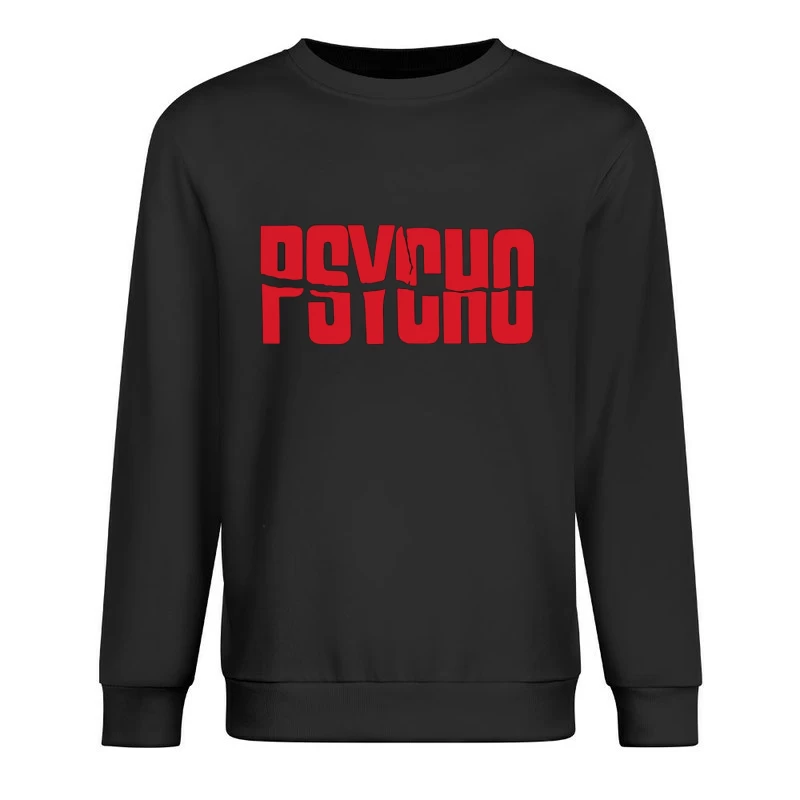 Red Typography Logo of Classic Horror Film "Psycho" Male Pullover Sweatshirt