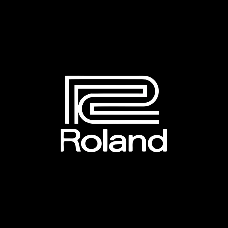 Roland Musical Equipment Brand Logo Outline Desk Mat