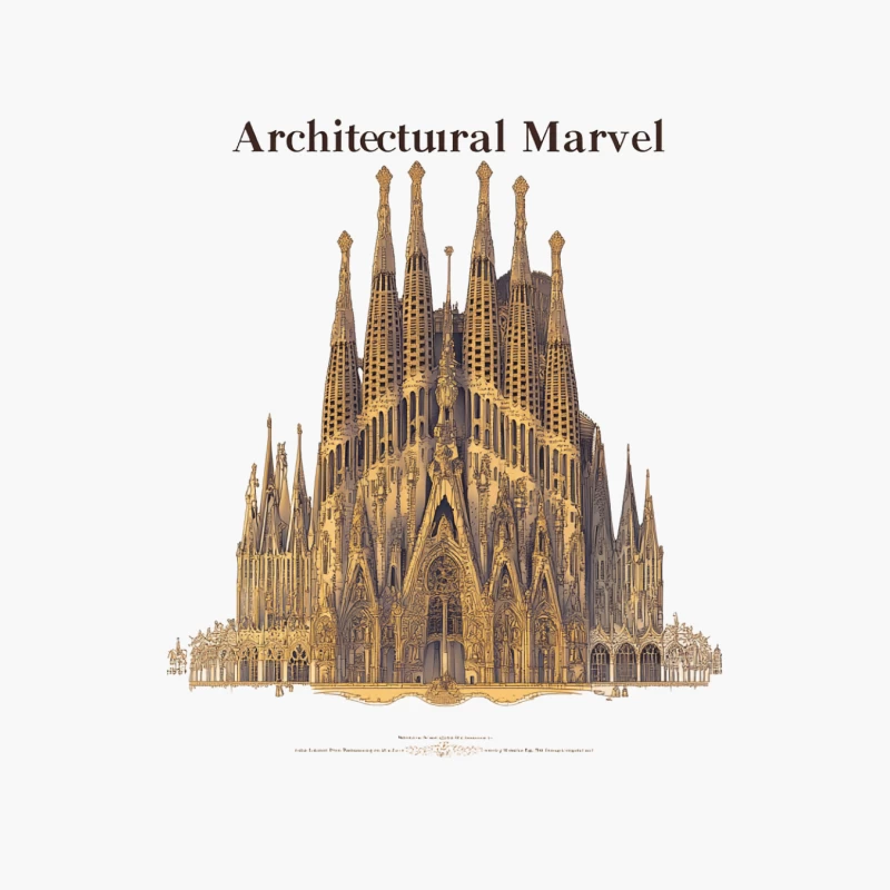 Architectural Marvel: Barcelona's Iconic Sagrada Familia Cotton Tote Bag