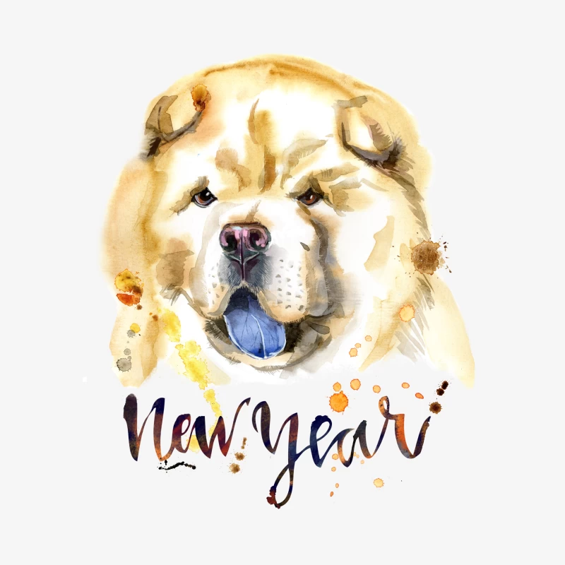 Portrait de Chien pour le Nouvel An Femme Sweat-shirt à enfiler
