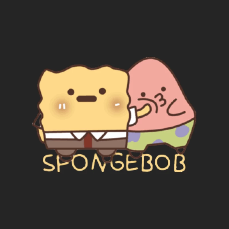 Kawaii SpongeBob und Patrick Illustration Damen Pullover Sweatshirt