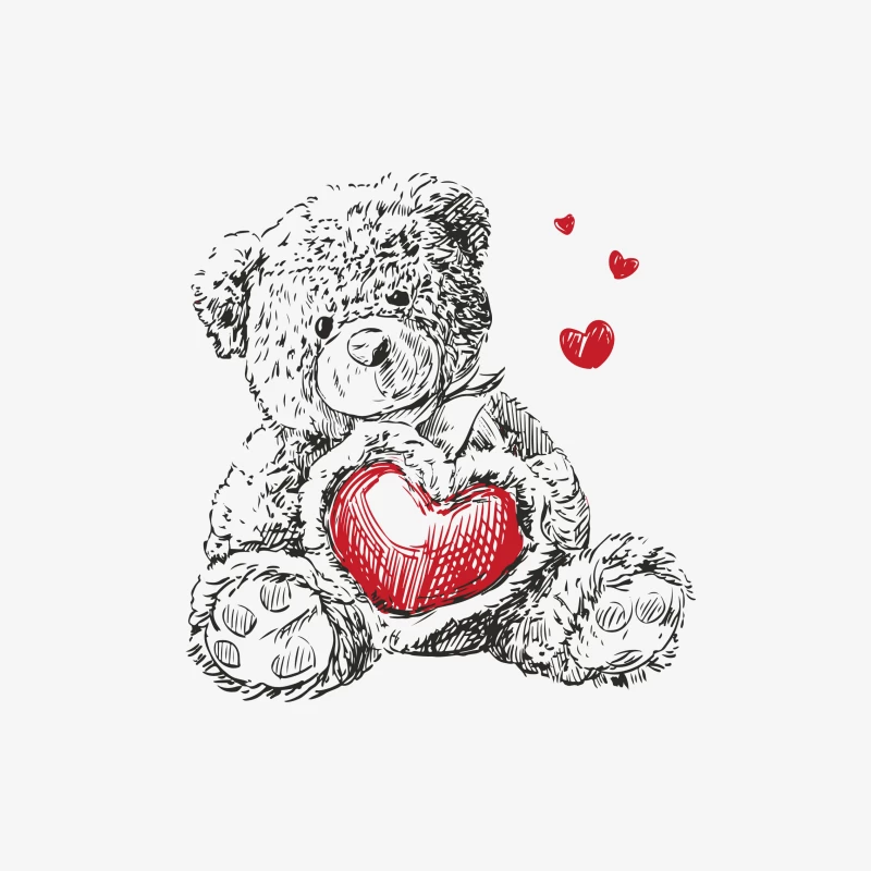 Süßer Teddybär mit Herz Herren Pullover Sweatshirt