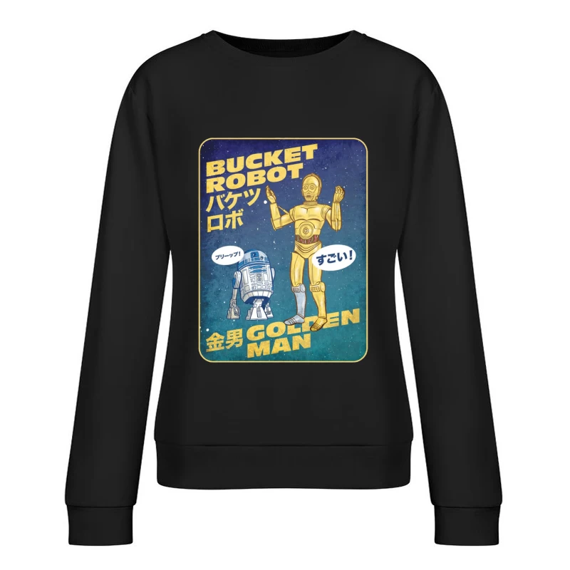 Vintage Japanese Star Wars Droids Poster Art Female Pullover Sweatshirt