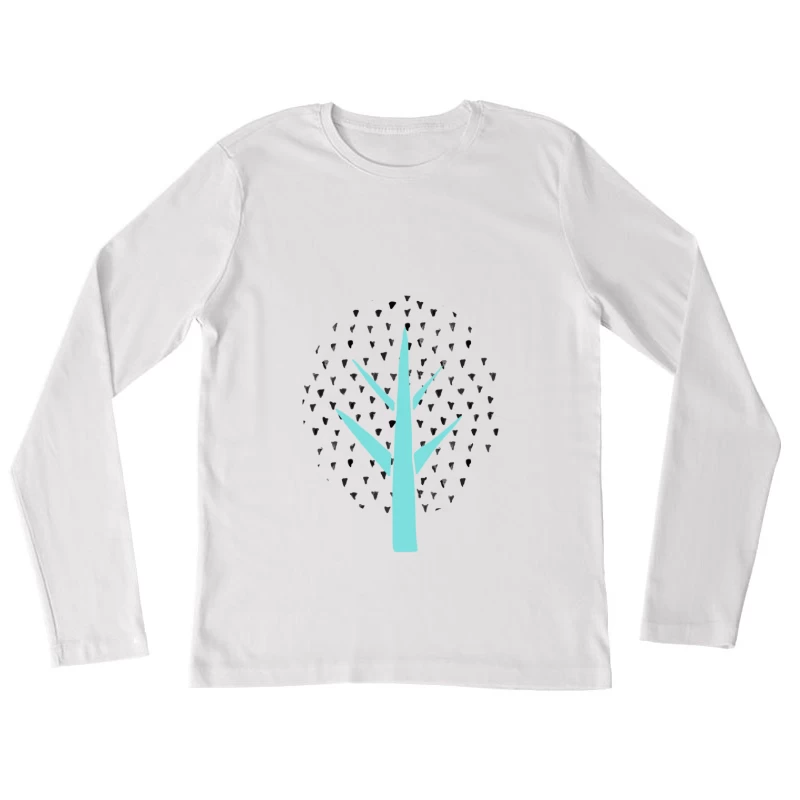 Arbre Givré en Vecteur Femme Manches Longues T-Shirt