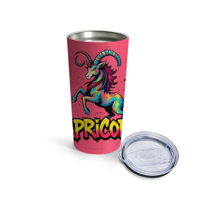 Vibrant Capricorn Zodiac Art Travel Mug