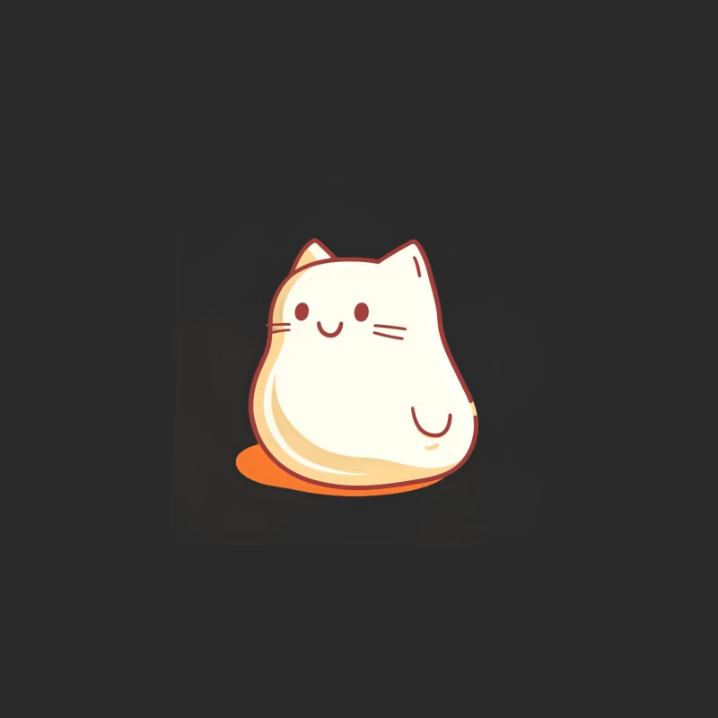 Adorable Minimalist Cartoon Cat Illustration Baseball Cap