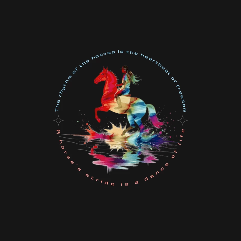 The Dance of Freedom: A Colorful Horse Ride Female Long Sleeve T-Shirt