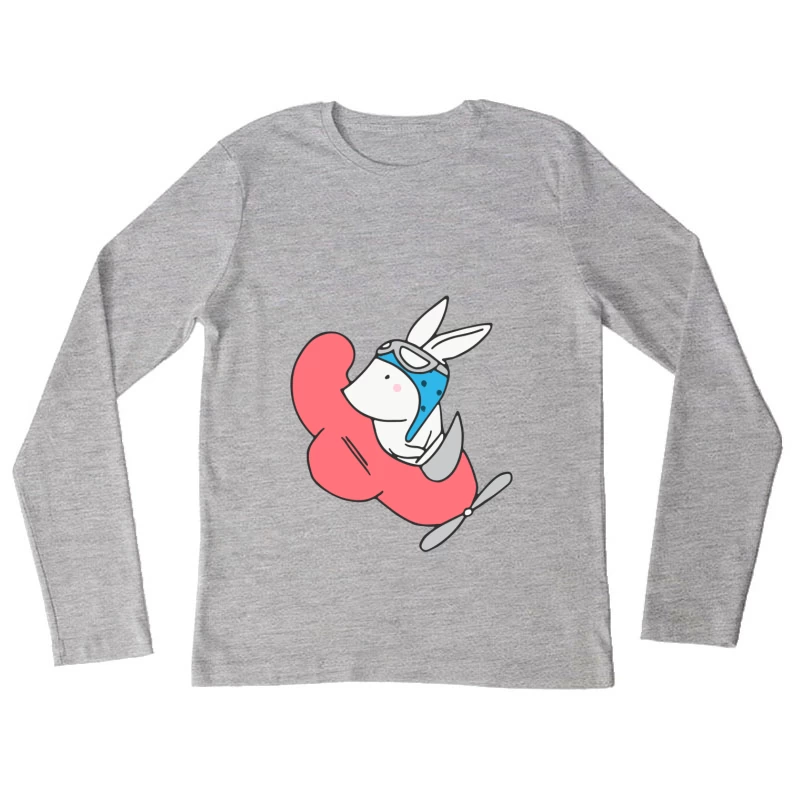 Lapin volant en avion jouet Femme Manches Longues T-Shirt
