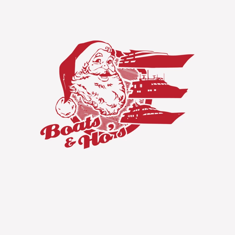Retro Santa Claus Nautical Christmas Logo Female T-Shirt