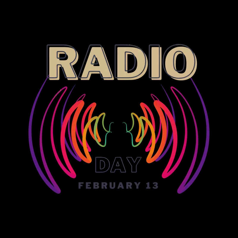 Radio Day – Vibrant Soundwave Celebration Tapestry