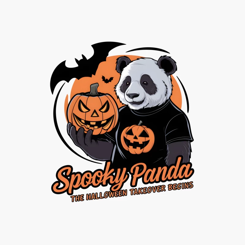 Spooky Panda's Halloween Takeover Cotton Tote Bag