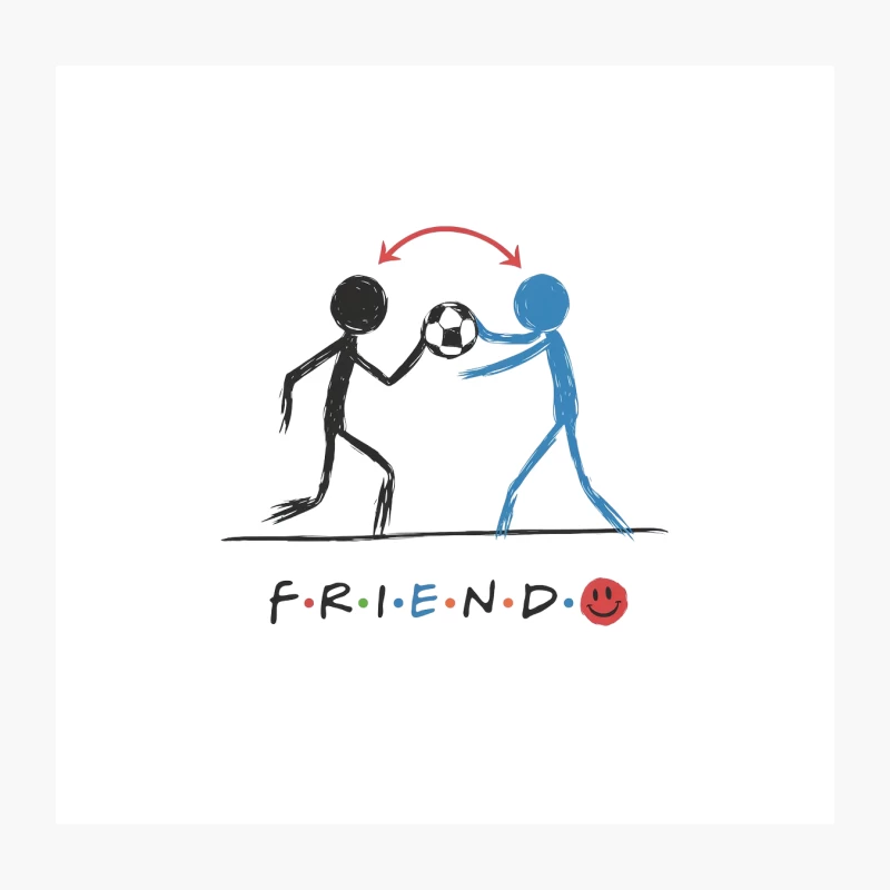 Minimalist Friendship Illustration with F.R.I.E.N.D.S. Reference Throw Pillow
