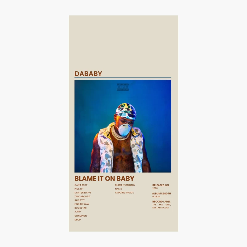 DaBaby's "Blame It On Baby" Album Cover: Colorful Urban Style iPhone Case