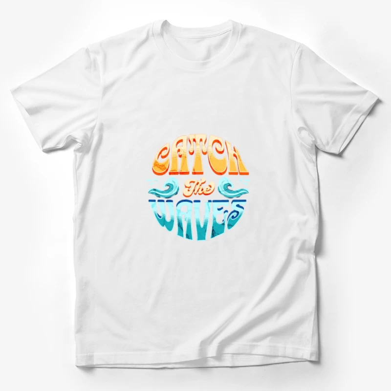 Attrape les Vagues - Surf, Rétro, Design Graphique Homme T-Shirt