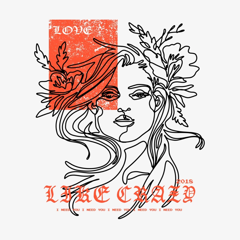 Affiche Vintage Florale Art Femme Sweat-shirt à enfiler