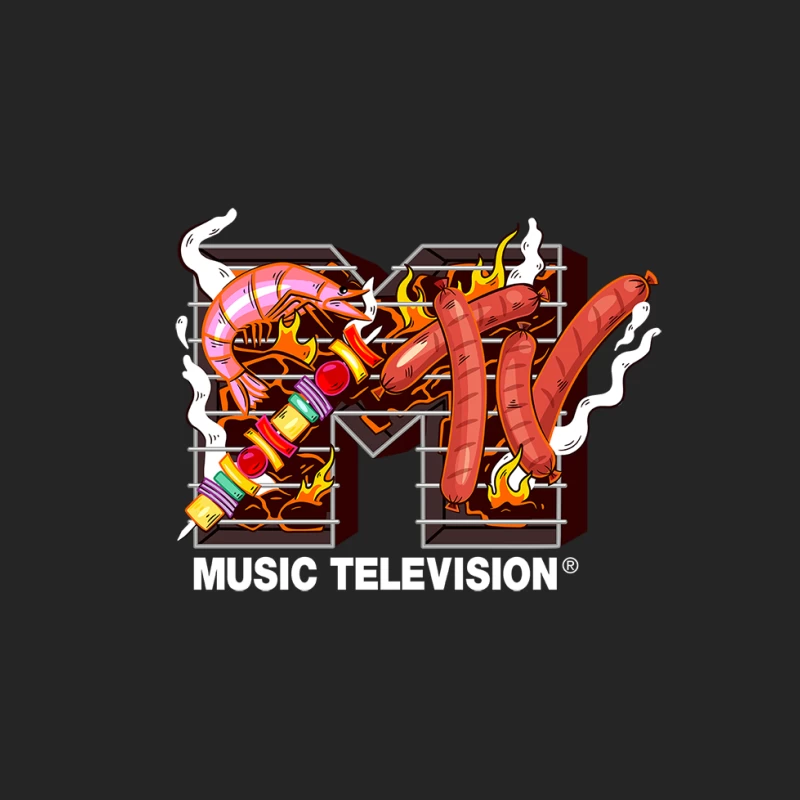 BBQ-Themen-MTV-Logo Damen Pullover Sweatshirt