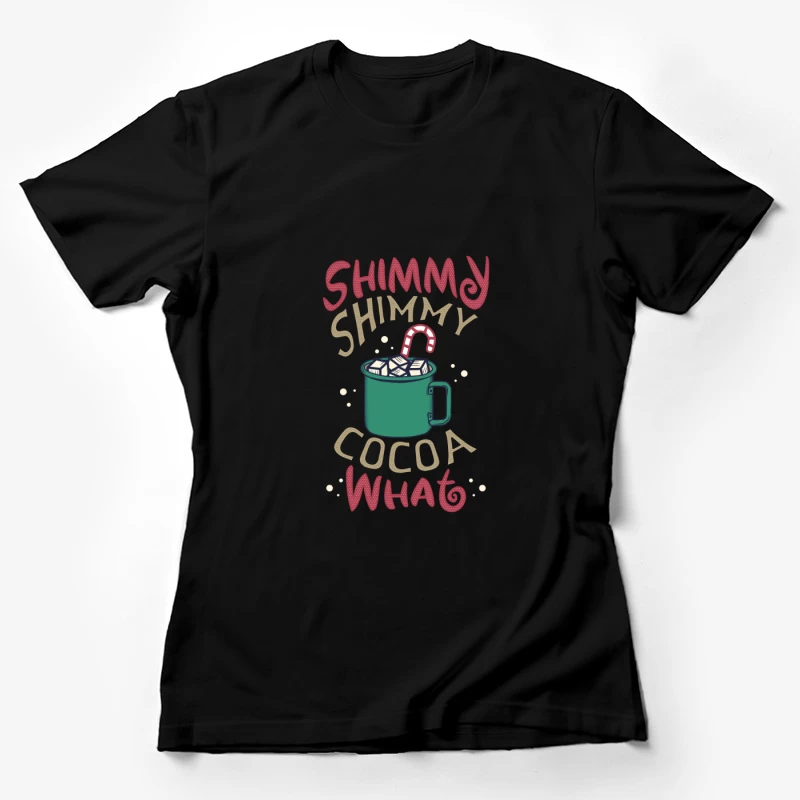 Tasse de chocolat chaud et canne en sucre Femme T-Shirt