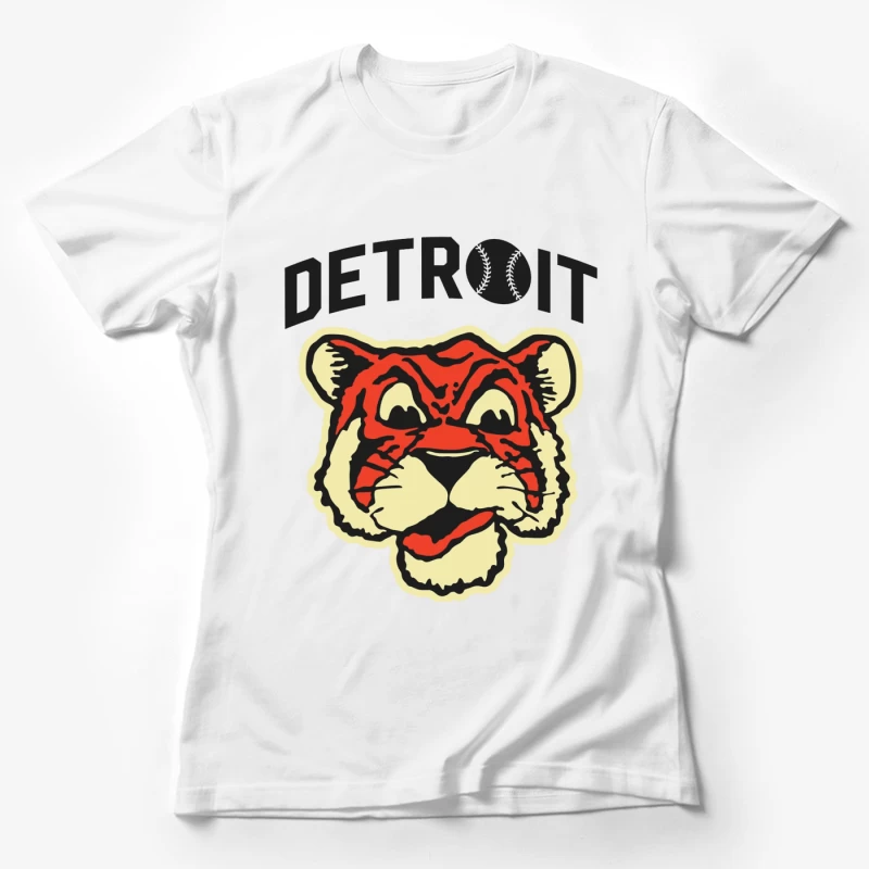 Vintage Detroit Tigers Baseball Team Logo Design Female T-Shirt