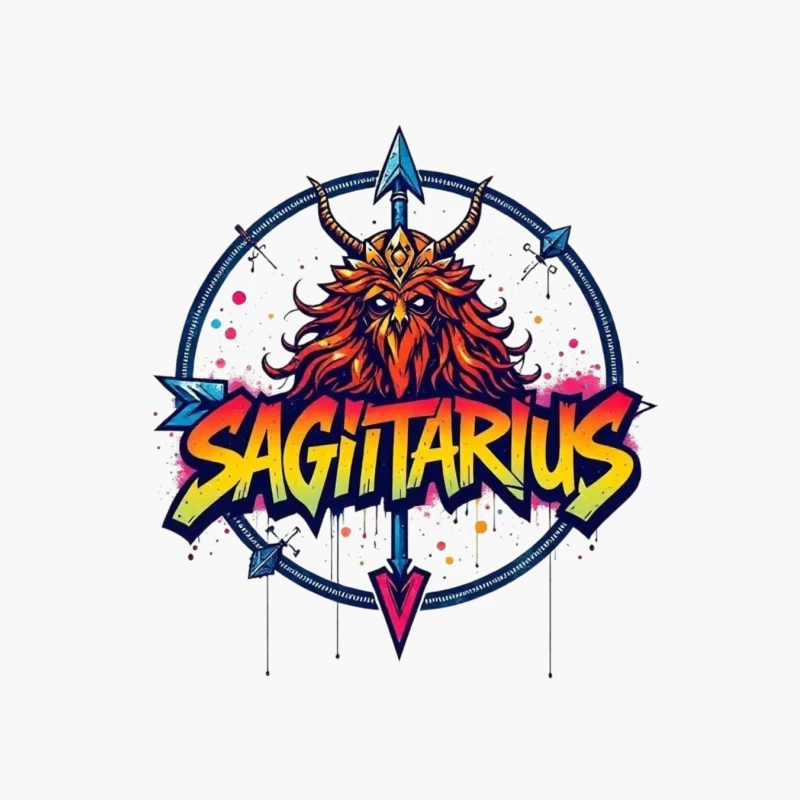 Sagittarius Zodiac Sign Illustration Cotton Tote Bag