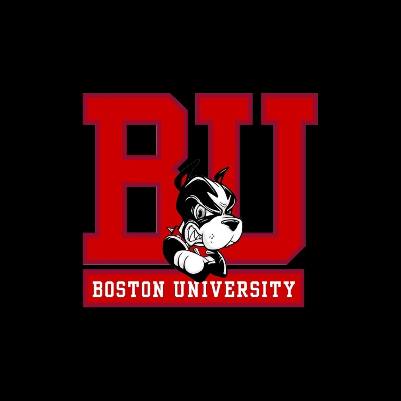 Boston University Logo with Terrier Mascot Tapestry