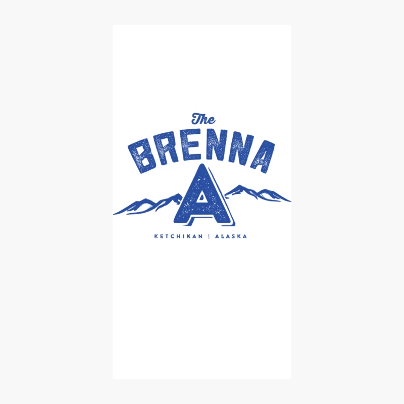 Vintage-Style Blue Logo for The Brenna in Ketchikan, Alaska iPhone Case