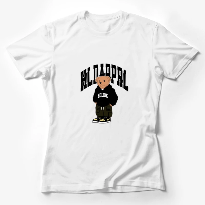 Teddybär mit Kapuzenpulli-Design Damen T-Shirt