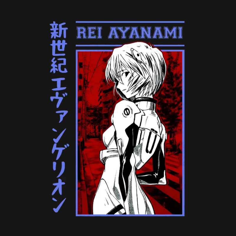 Rei Ayanami im Neon Genesis Evangelion Design Herren Langarm T-Shirt