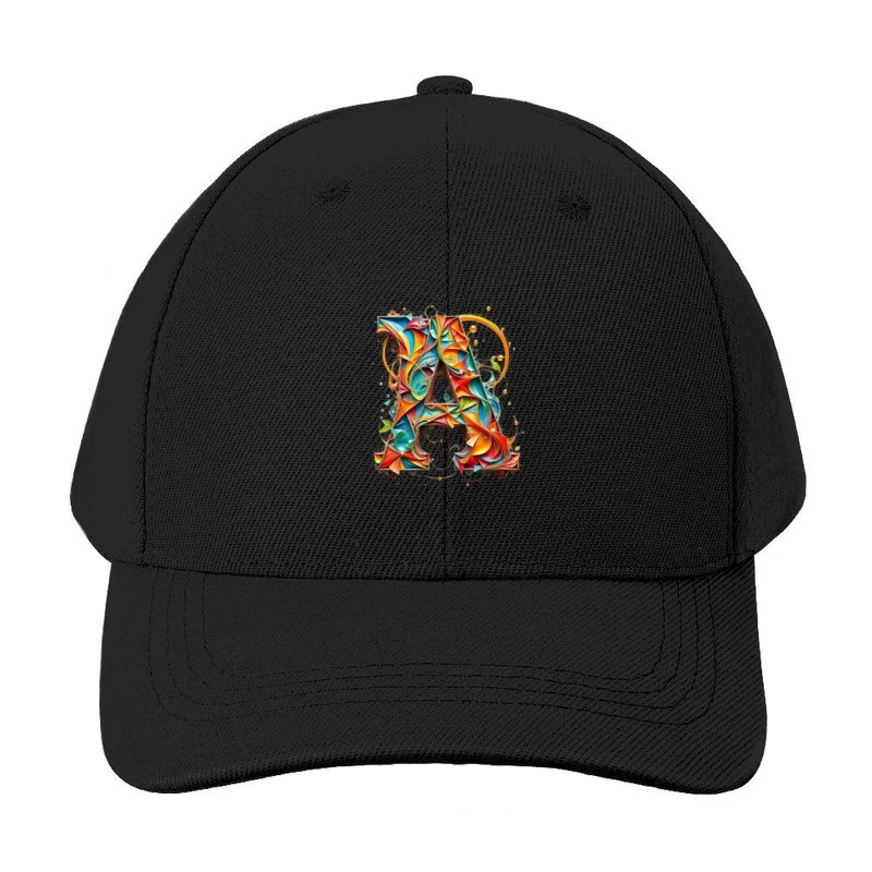 Vibrant Paper Quilled Letter A Typography Art Baseball Cap